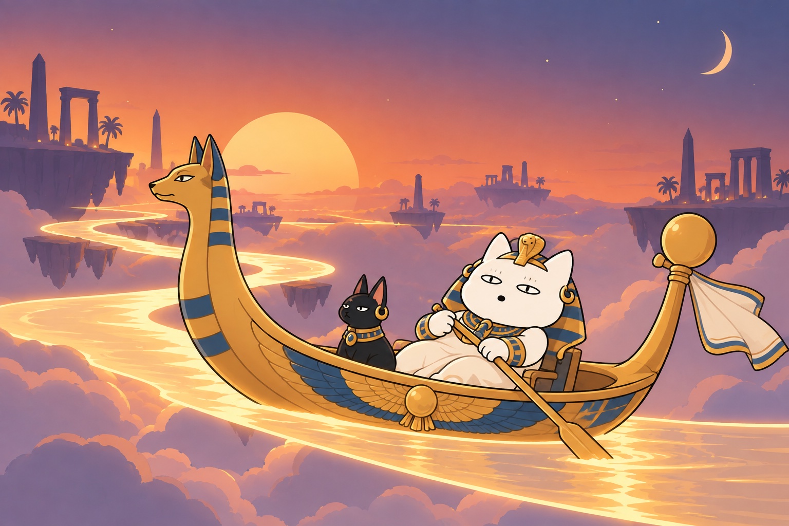 Sailing through an Egyptian sunset.